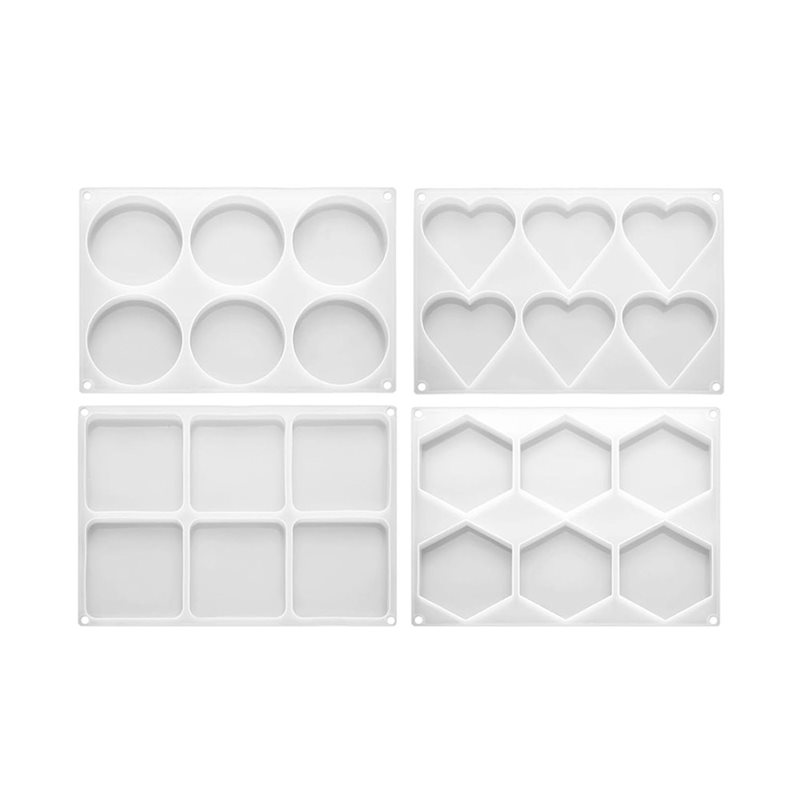 Coaster Mold Round - FYBL-樹脂型 4インチ 丸型 四角型 ハート型 六角形