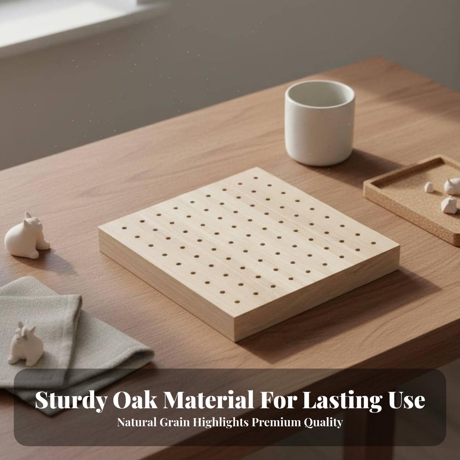 Resin Craft Workshop - 樹脂粘土ボード オーク材クラフトボード 穴あけ加工済み 粘土硬化ラック ポリマークレイ彫刻用ツール 家庭用ワークショップ向け