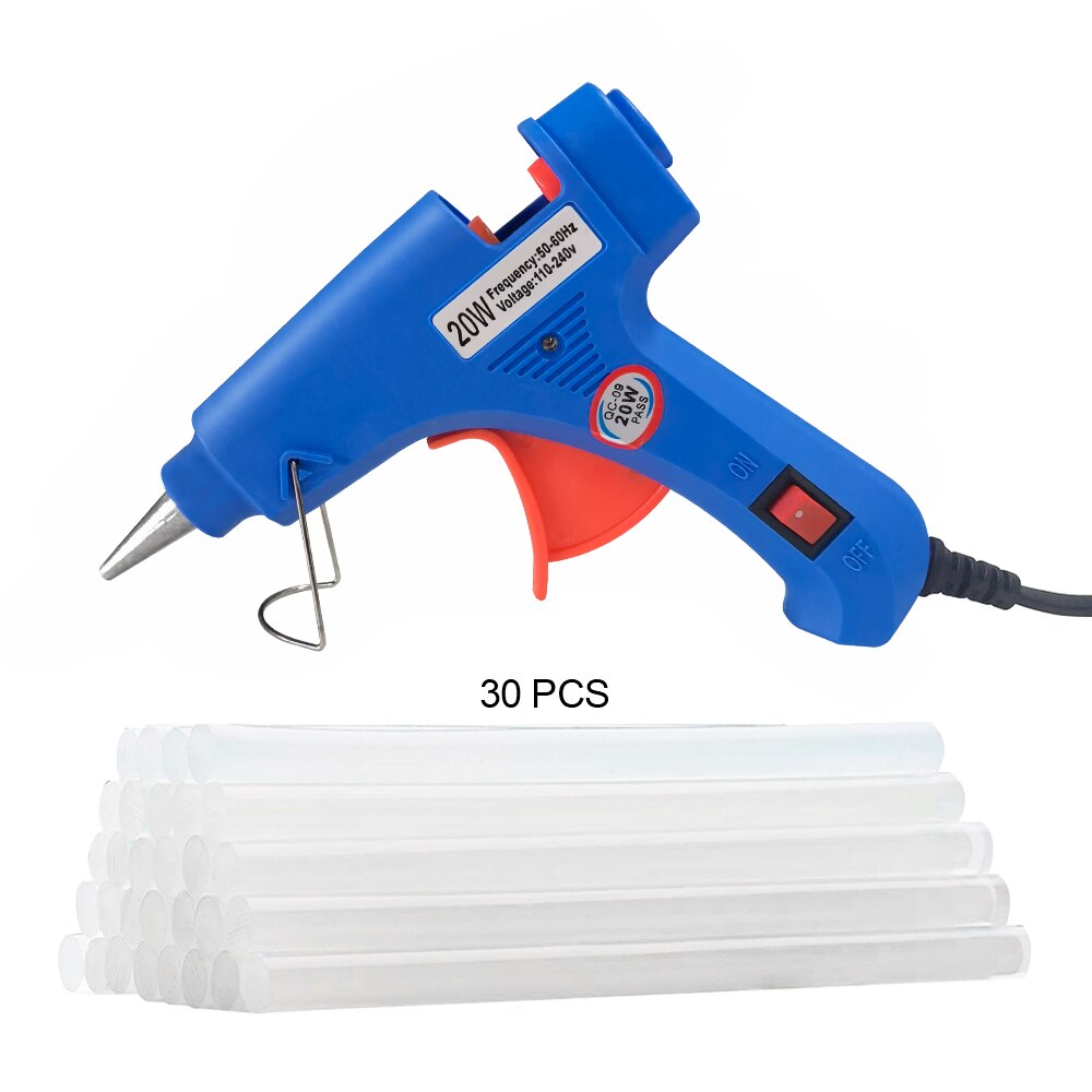 Heat Gun Small - 20wホットメルト接着剤銃家庭用工業用ミニガン電気熱温度ツール7mm接着剤付き