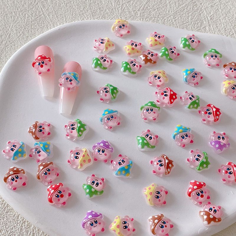 Crafting Resin - 2/10/20 個カービィネイルチャーム 3D 樹脂かわいい漫画ネイルアートアクセサリーアイス透明ネイルデコレーション