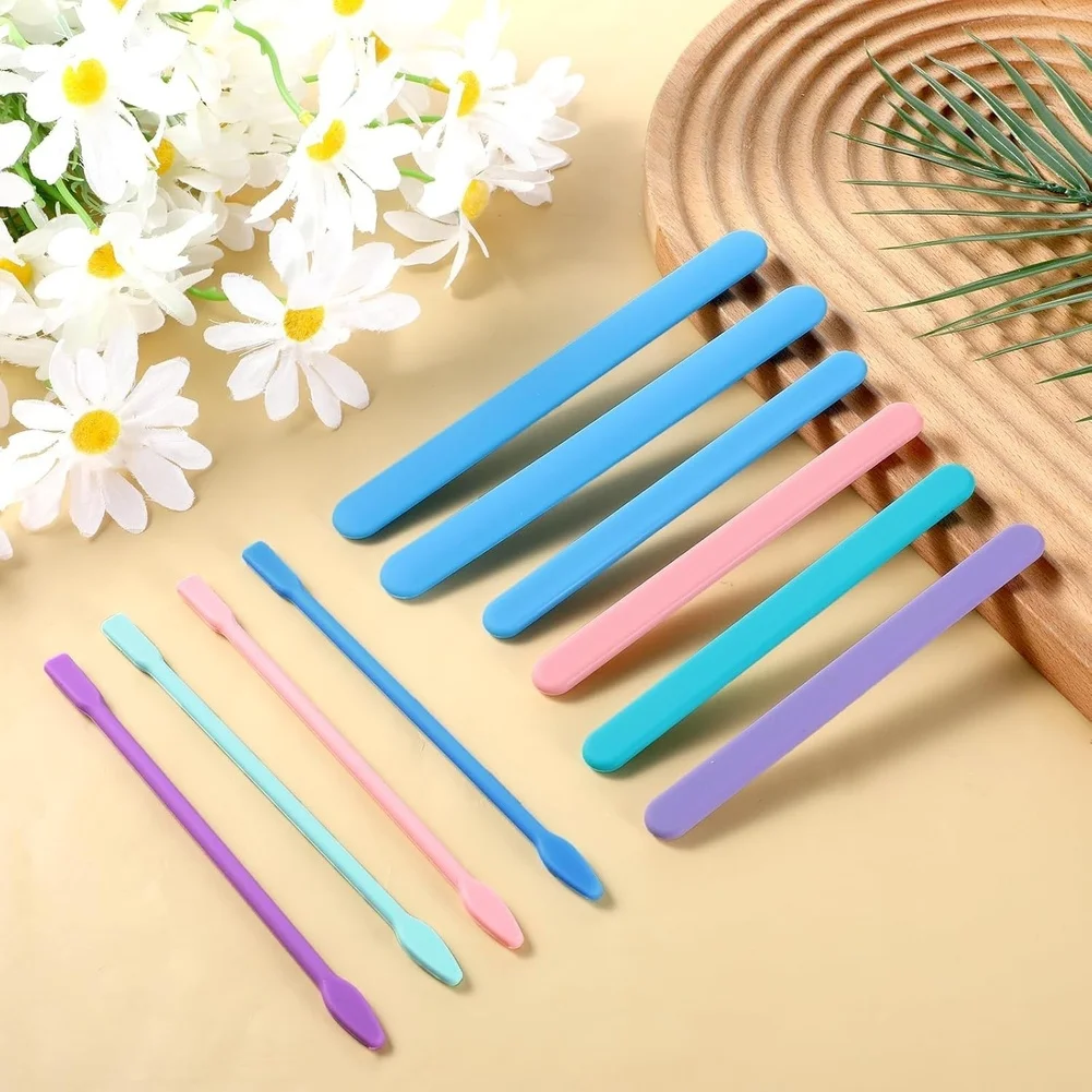 Resin Craft Workshop - エポキシ樹脂用途、ワックス注入、キャンドル作り、クラフトワークショップの作業用シリコン製攪拌ツール10個セット