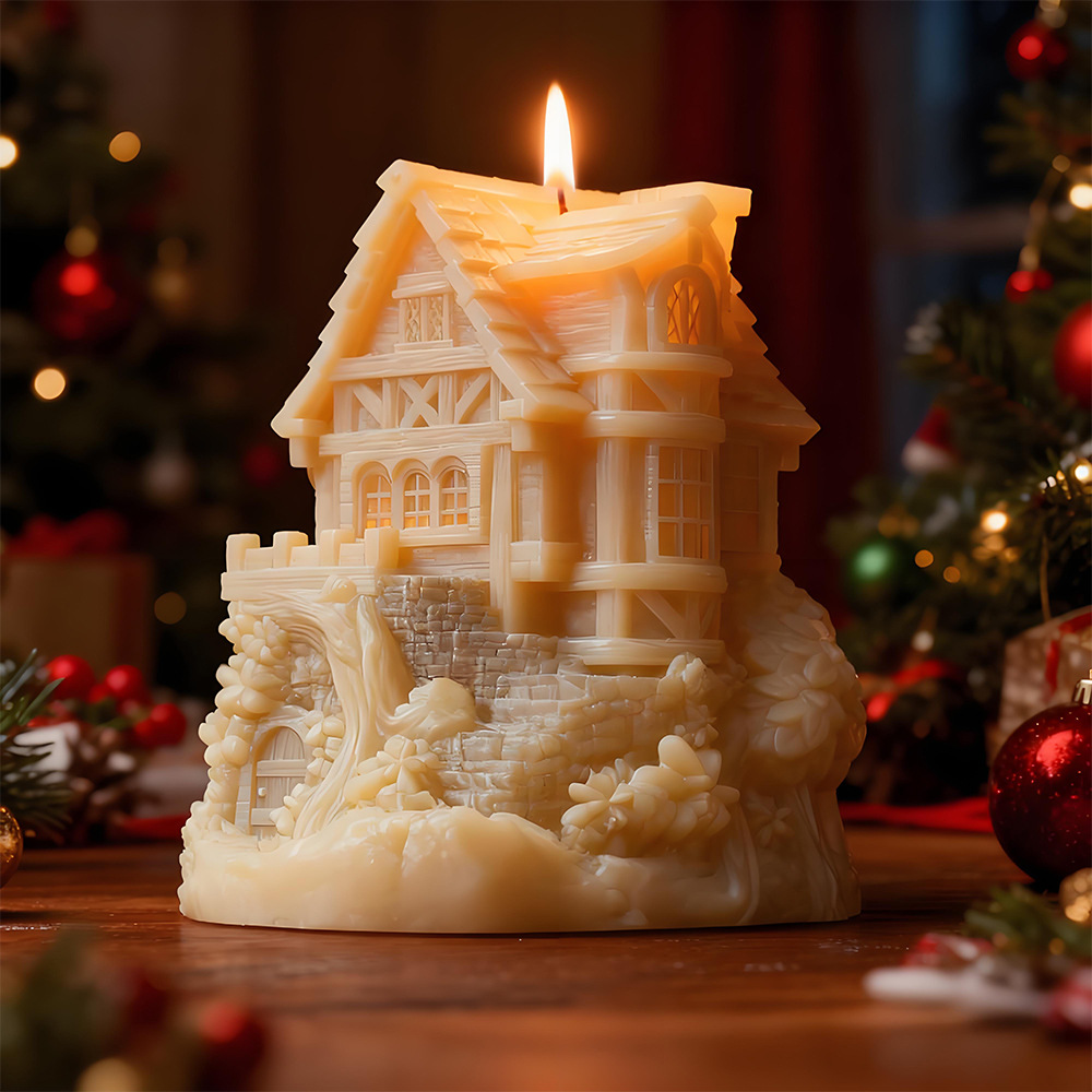 Resin Craft Workshop - クリスマスシリコンモールド高品質樹脂石膏モールドツリーハウスキャンドルモールド食品グレードDIYクラフト手芸ワークショップ用