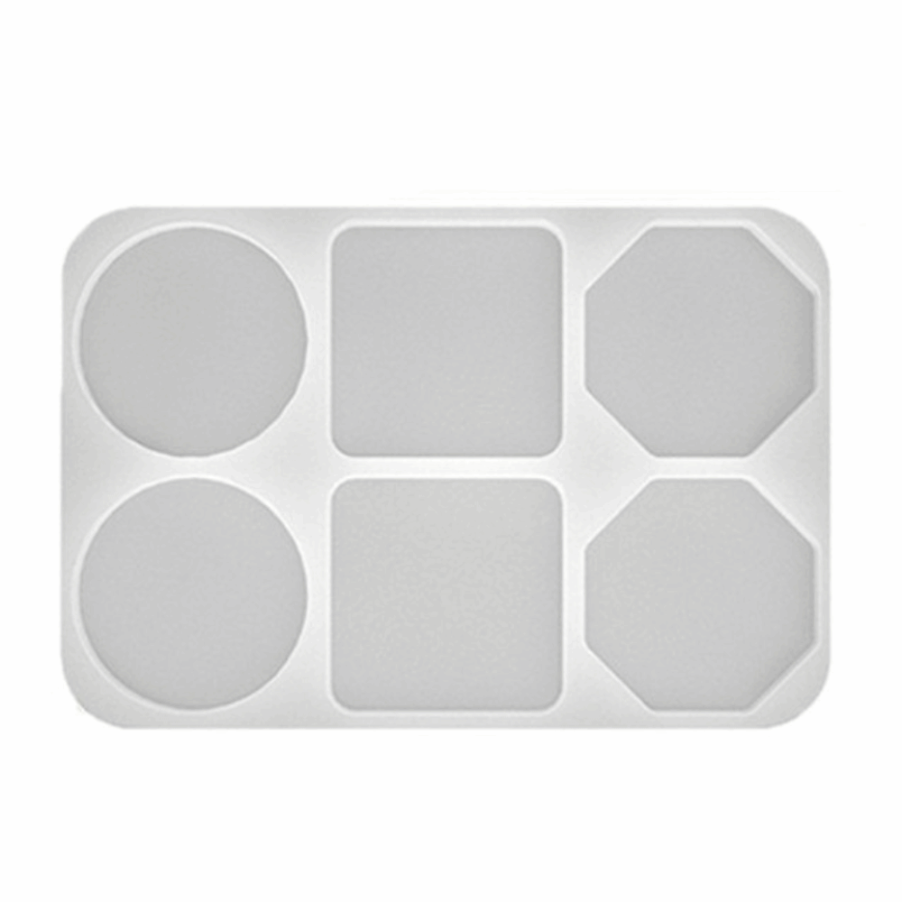 Coaster Mold Round - 使いやすいクリエイティブコースターシリコンモールドラウンド幾何学模様DIY樹脂工芸品手作り再利用可能なエポキシ樹脂モールドクラフト製作