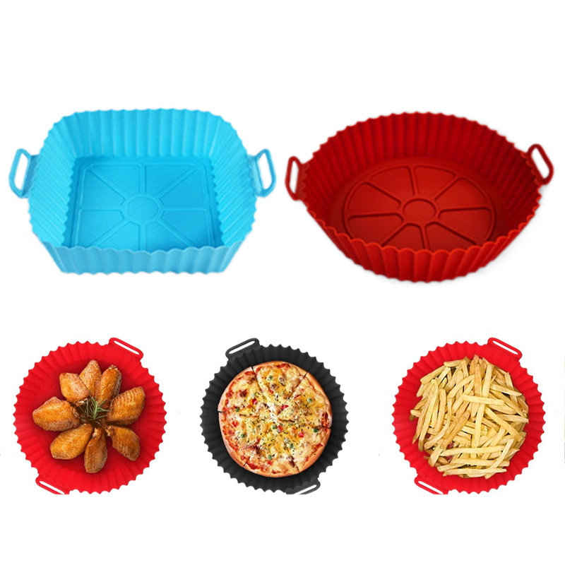 Silicone Mold Tray - シリコンフライヤーモールド エアフライヤーシリコンライナーポット 再利用可能なベーキングトレイ ノンスティックピザパン オーブンキッチン家庭用アクセサリー TMZ