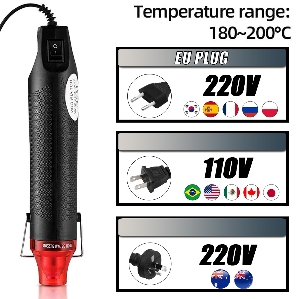 Heat Gun Small - 300 ワットホットエアガンポータブルミニヒーター DIY クラフトエンボスシュリンクラッピング PVC 多機能ハンドヘルド電熱ツール