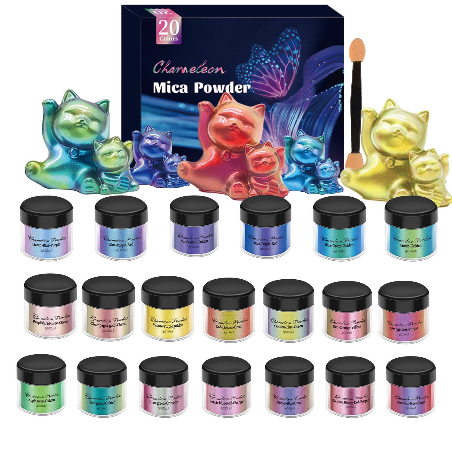 10/20 個ミラーカメレオン顔料セットパールグロスエポキシ - Resin Jewelry Kit のレビューと価格