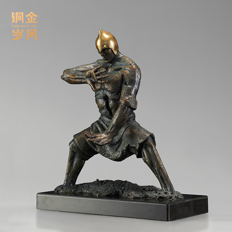 PYJ銅工芸工房侍太極図真鍮彫刻像飾りオフィス金属銅工芸品 - Resin Craft Workshop のレビューと価格