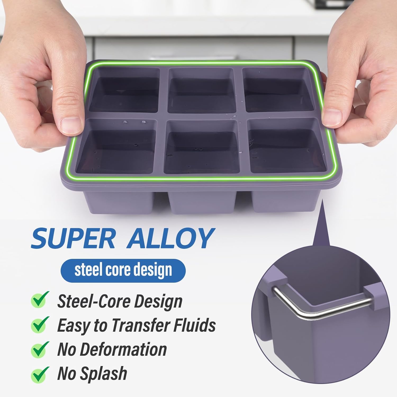 シリコン製製氷皿：2個パック 正方形 ウイスキー用大型製氷型 - Silicone Mold Tray のレビューと価格