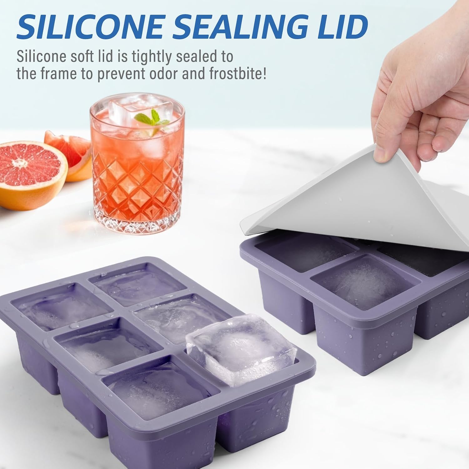 シリコン製製氷皿：2個パック 正方形 ウイスキー用大型製氷型 - Silicone Mold Tray のレビューと価格
