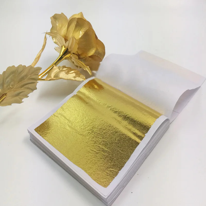 100枚入り 模造金銀銅箔紙 リーフフレーク金箔シート ネイ - Gold Foil Flakes のレビューと価格