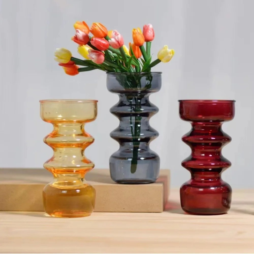 カラフルな花瓶 ガラスの装飾品 デスクトップの装飾 ドライフ - Dried Flower Bulk のレビューと価格