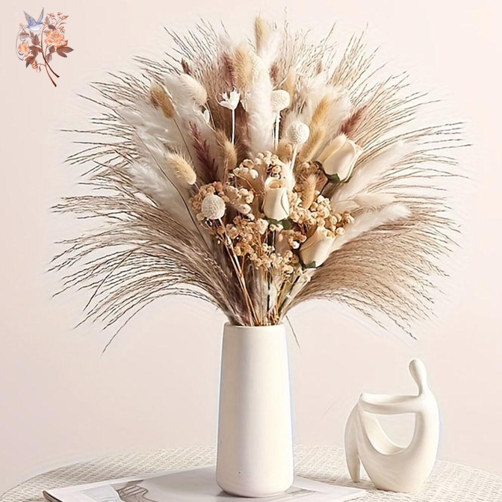 80個入り人工ドライフラワーブーケ、インテリアホームテーブル - Dried Flower Bulk のレビューと価格