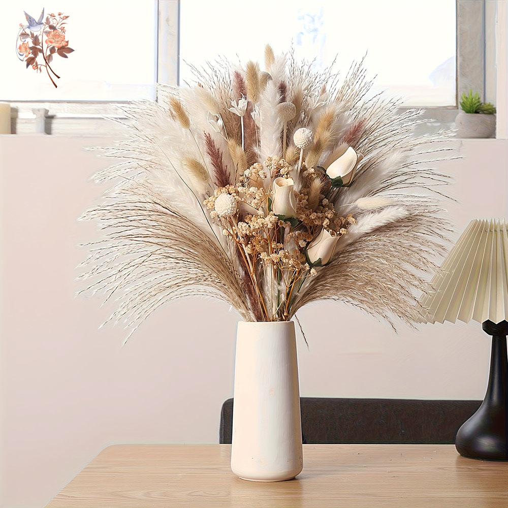 80個入り人工ドライフラワーブーケ、インテリアホームテーブル - Dried Flower Bulk のレビューと価格
