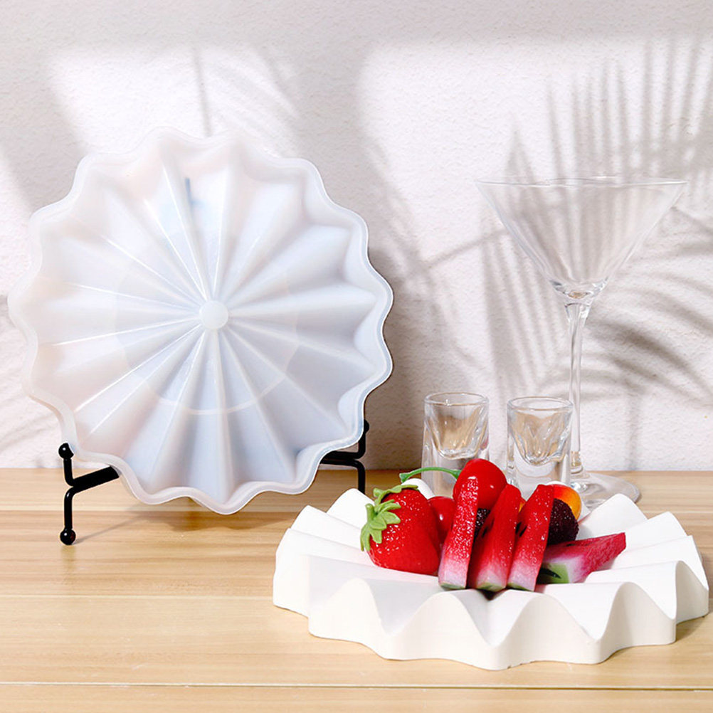 プレミアムフレキシブルシリコンウェーブドレントレイ型 DIY - Serving Tray Mold のレビューと価格