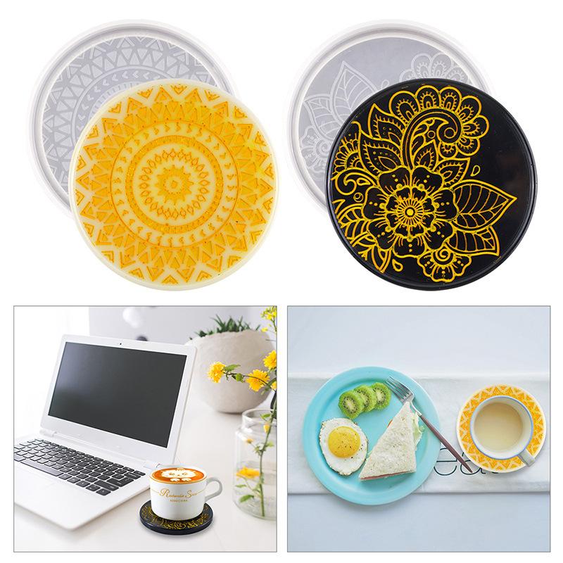 花コースターシリコンモールドエポキシ樹脂クリスタル石膏コンク - Coaster Mold Round のレビューと価格