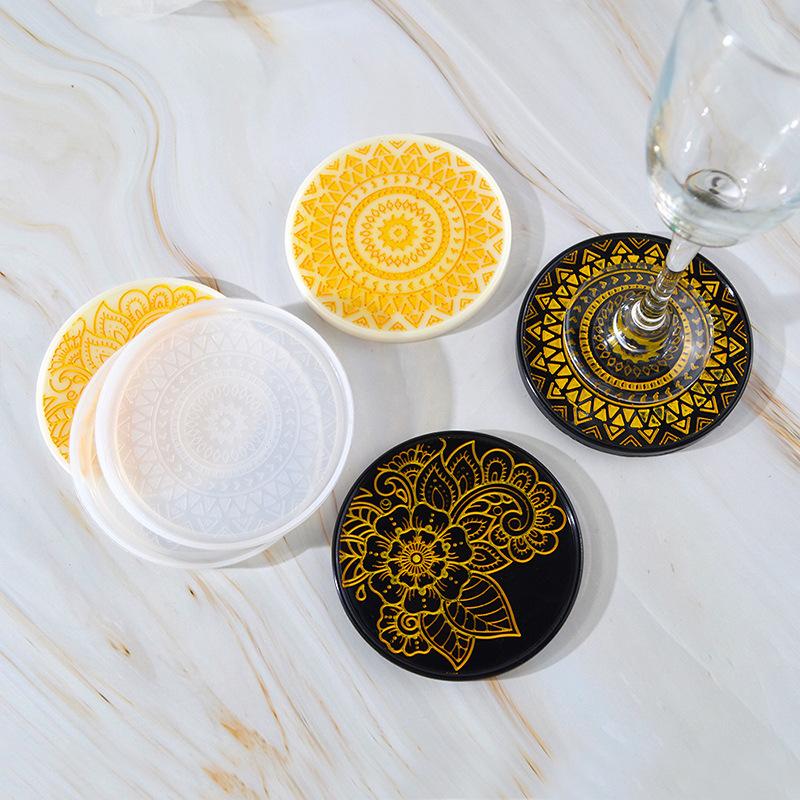 花コースターシリコンモールドエポキシ樹脂クリスタル石膏コンク - Coaster Mold Round のレビューと価格