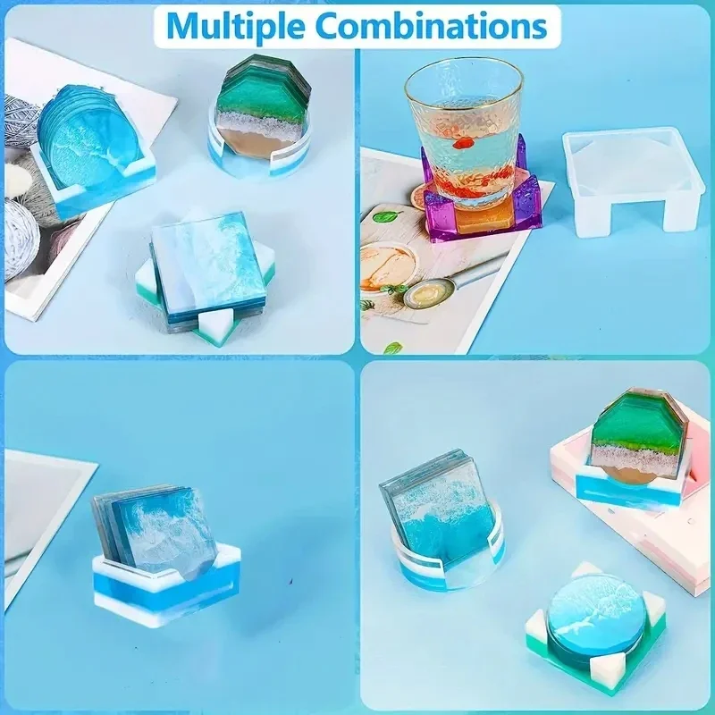 5個/セット DIY エポキシ樹脂カップコースター作成用シリ - Coaster Mold Round のレビューと価格
