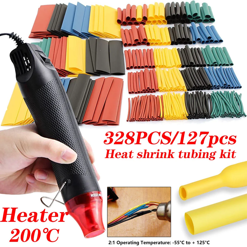 580/530/127個入り熱収縮チューブキット 2:1収縮 - Heat Gun Small のレビューと価格