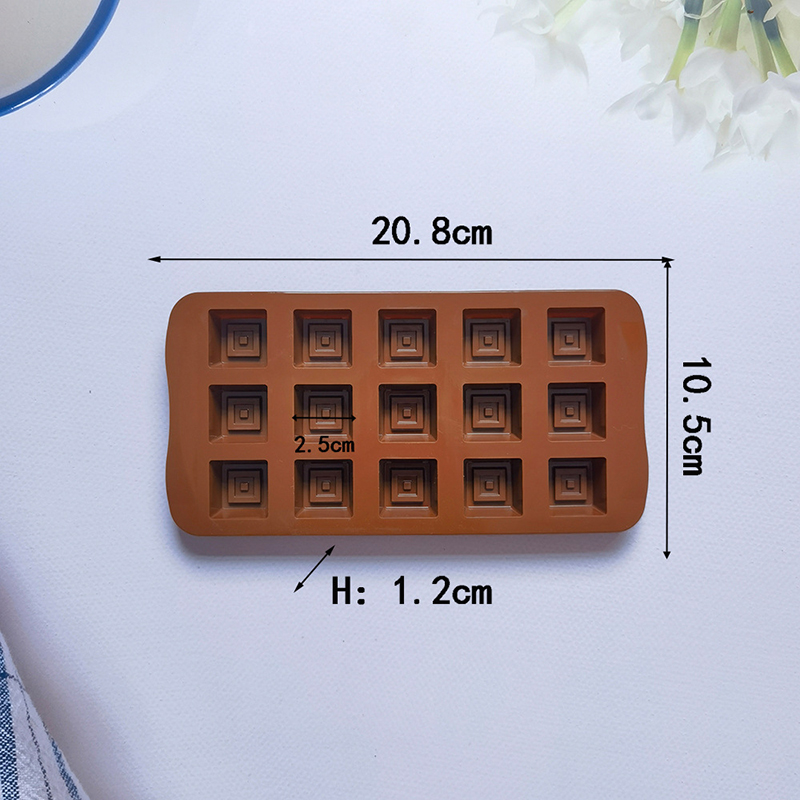 クラシックなスクエアチョコレートモールド、キャンディー、グミ - Silicone Mold Tray のレビューと価格