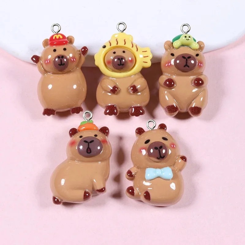 10個入り 光沢のあるフラットバックカピバラ樹脂チャーム か - Resin Craft Supplies のレビューと価格