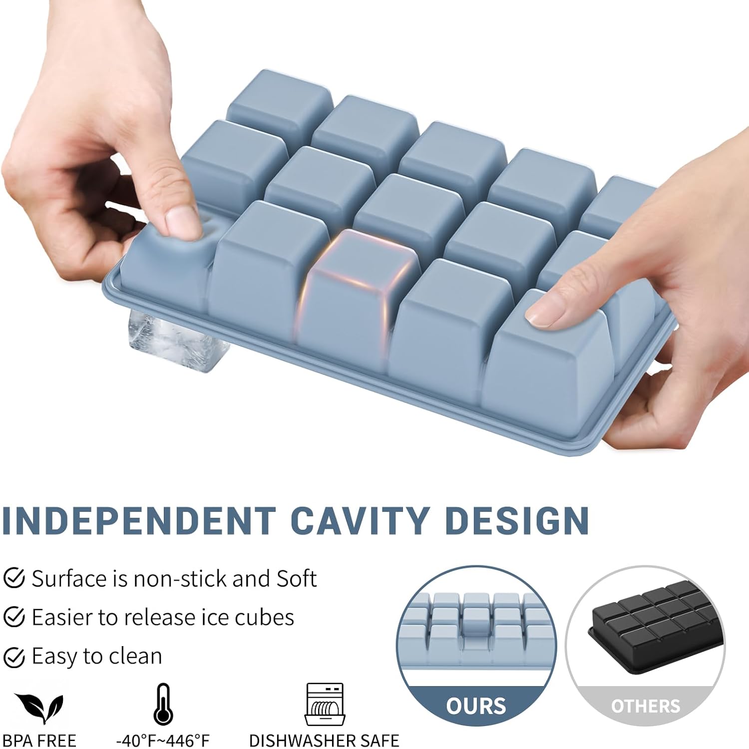 シリコン製製氷皿3個セット - 簡単に取り出せる蓋付き製氷皿 - Silicone Mold Tray のレビューと価格