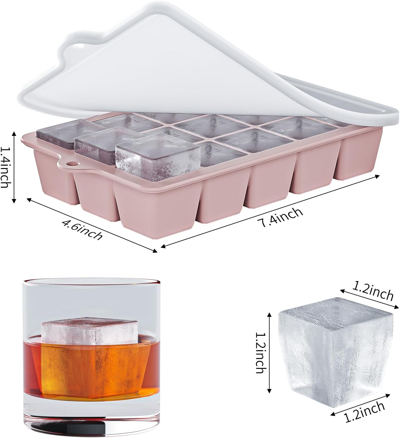 シリコン製製氷皿3個セット - 簡単に取り出せる蓋付き製氷皿 - Silicone Mold Tray のレビューと価格