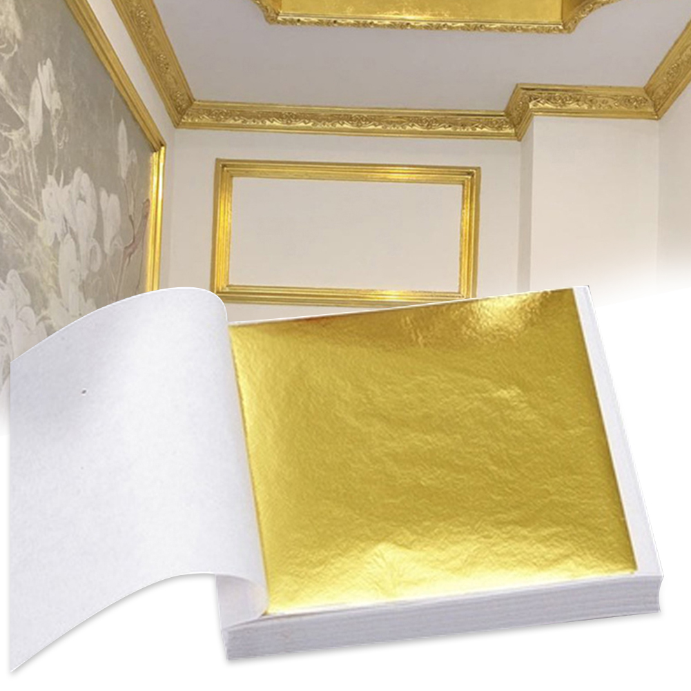 100 個アートクラフトデザイン紙シート実用的な純粋な光沢の - Gold Foil Flakes のレビューと価格