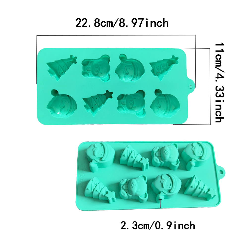 クリスマスコアラの形をした8つの空洞が付いたシリコンモールド - Silicone Mold Tray のレビューと価格