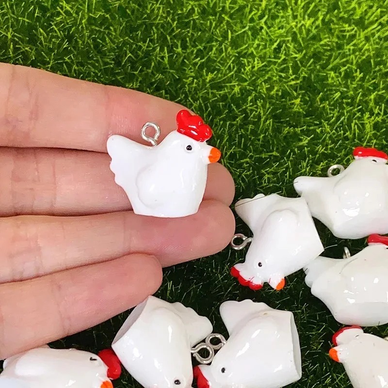 10個入り 可愛いミニ3Dチキンレジンチャーム 漫画風シミュ - Resin Craft Supplies のレビューと価格