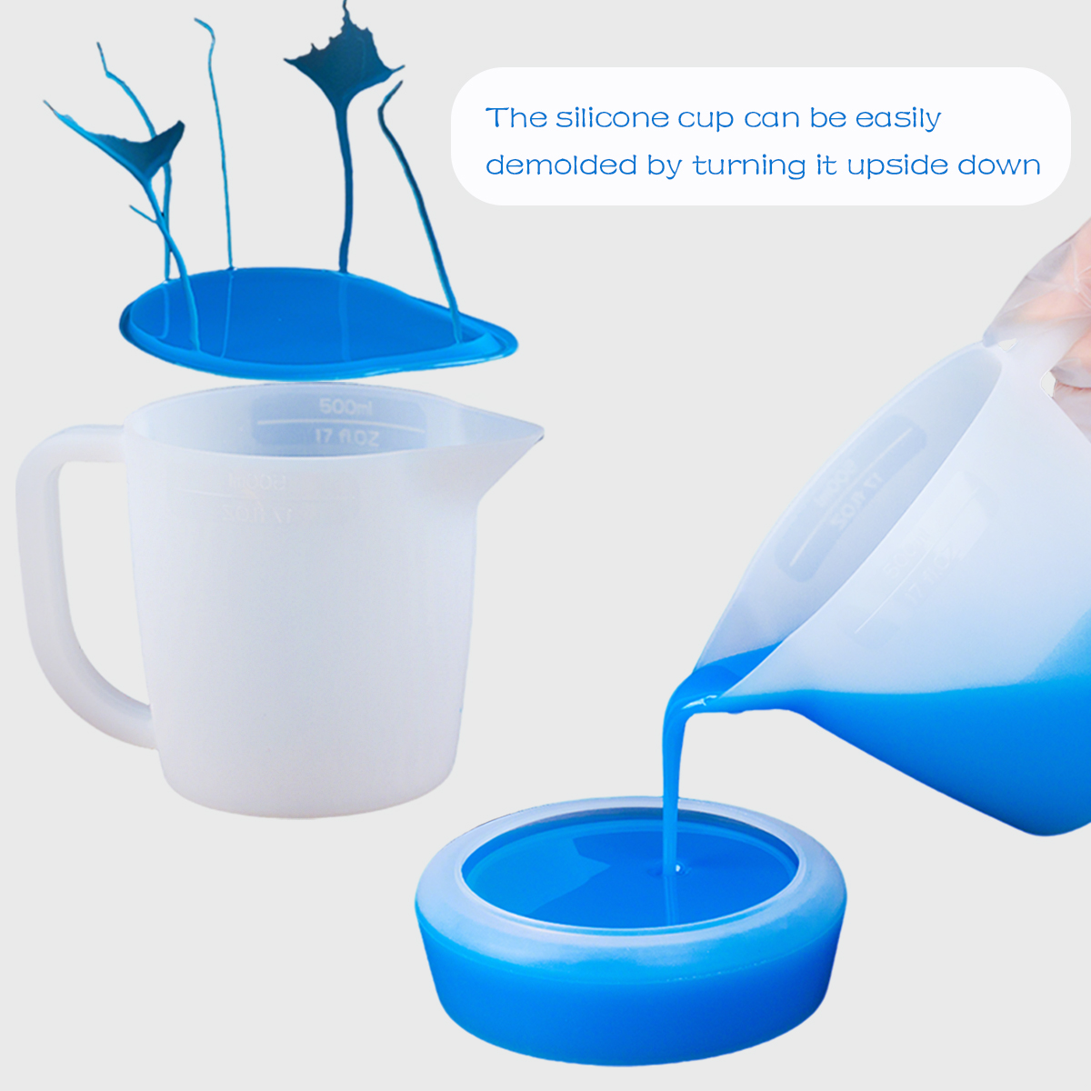 500mlシリコン計量カップ、ハンドル付き、DIY混合エポキ - Mixing Cup Silicone のレビューと価格