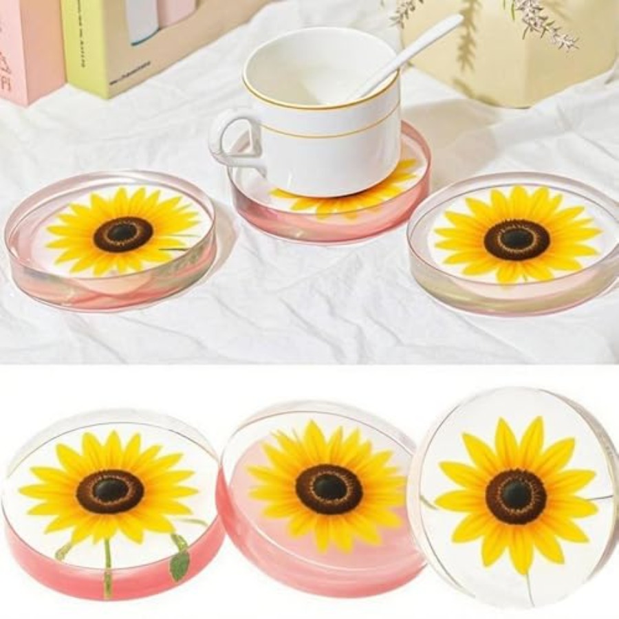 6つの空洞を持つ深い丸型コースターシリコンモールド、エポキシ - Coaster Mold Round のレビューと価格