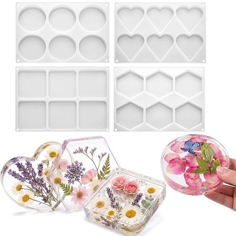 [ABFI!】 DIYエポキシアートクラフト用樹脂型-24キ - Coaster Mold Round のレビューと価格