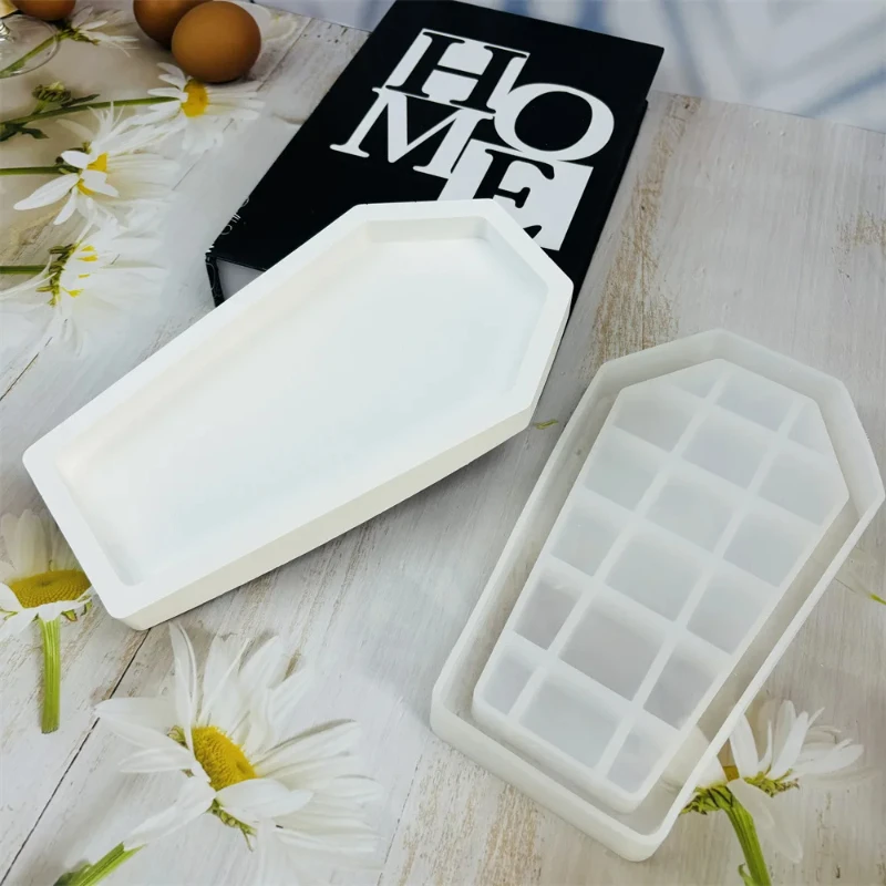 ハロウィン棺型樹脂モールドトレイ収納ボックス石膏鋳造DIYク - Serving Tray Mold のレビューと価格