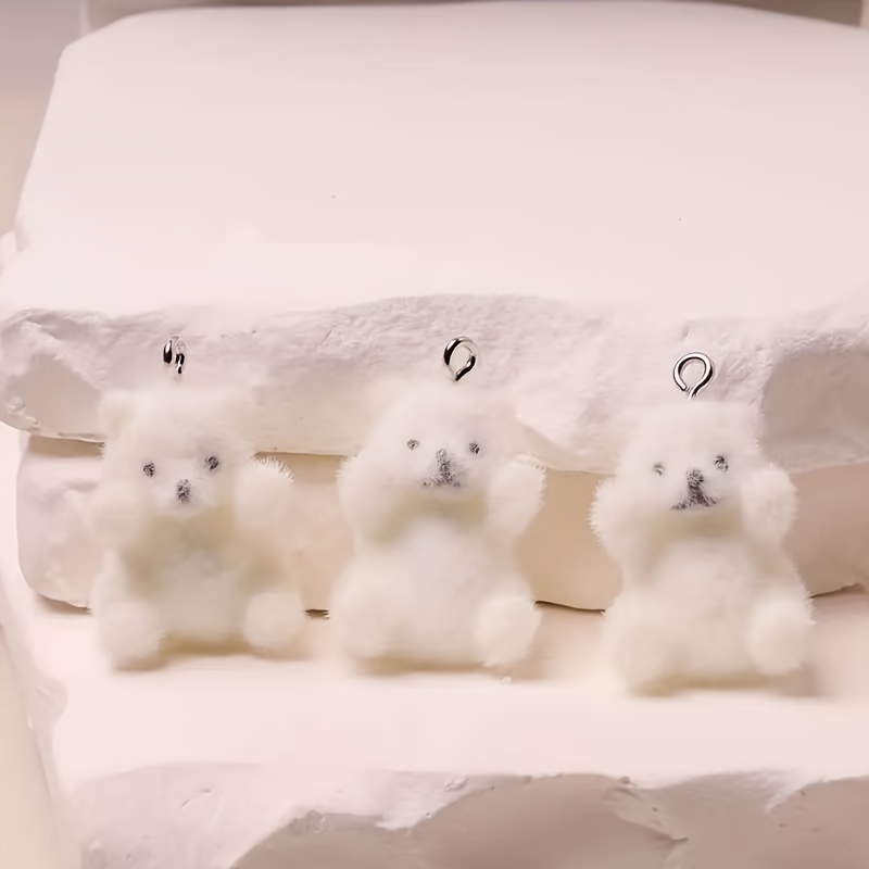 6 個シロクマ樹脂チャームクリスマス氷雪テーマペンダント D - Resin Craft Material のレビューと価格