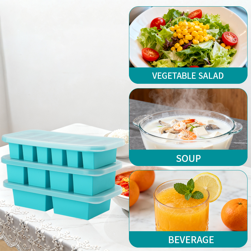 蓋付きシリコン製冷凍トレイ型（2個または3個）、保存容器、ス - Serving Tray Mold のレビューと価格