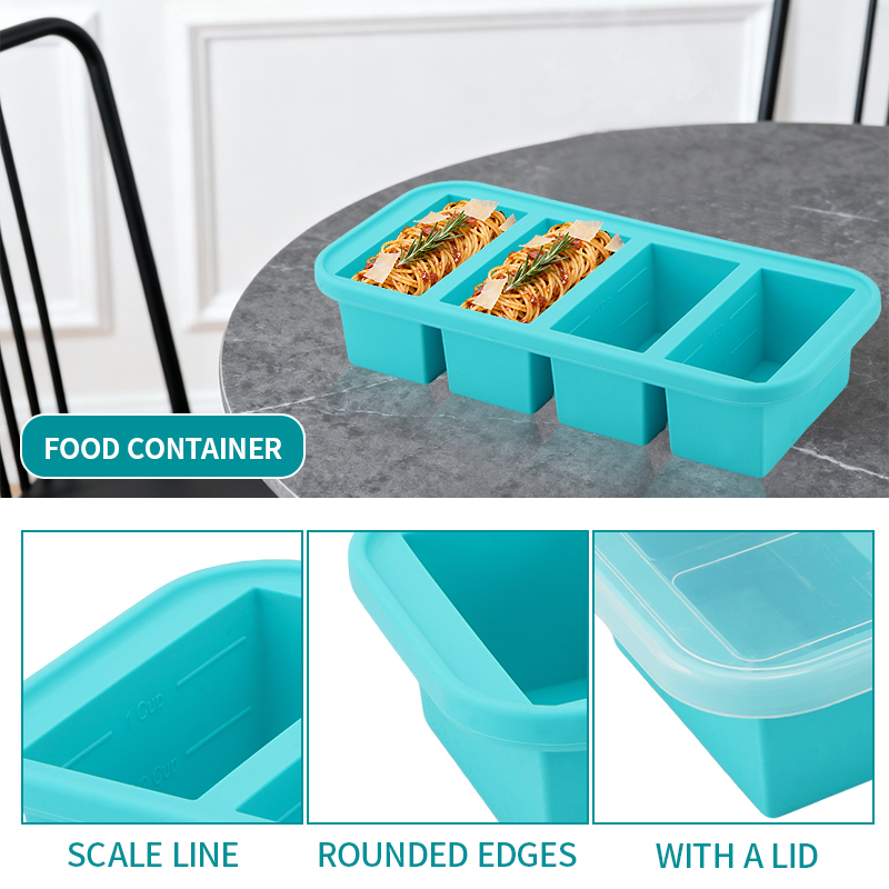 蓋付きシリコン製冷凍トレイ型（2個または3個）、保存容器、ス - Serving Tray Mold のレビューと価格