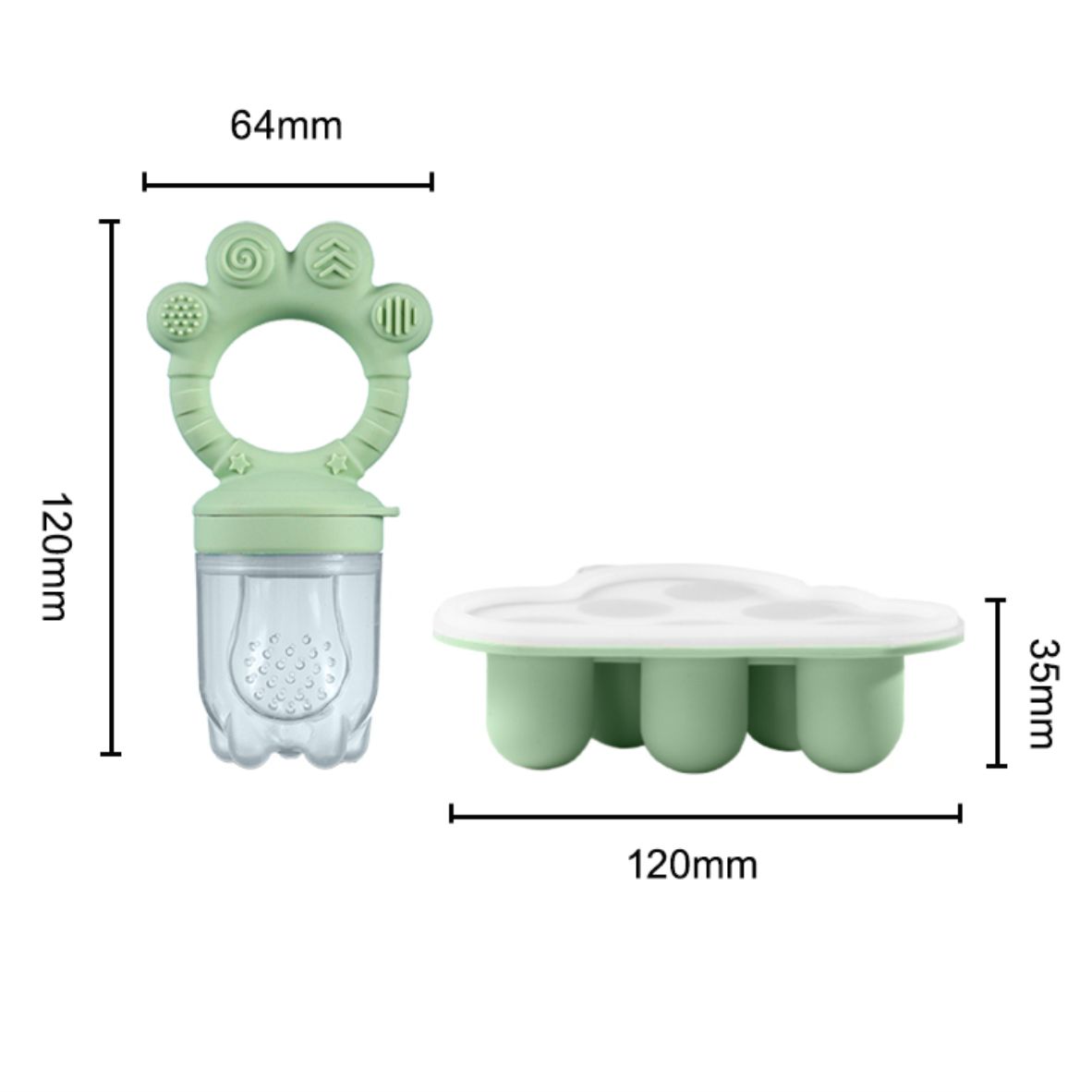 ベビーフルーツフードフィーダー＆フリーザーニブルトレイコンボ - Silicone Mold Tray のレビューと価格
