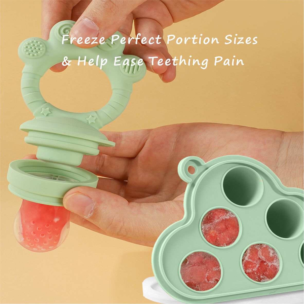 ベビーフルーツフードフィーダー＆フリーザーニブルトレイコンボ - Silicone Mold Tray のレビューと価格