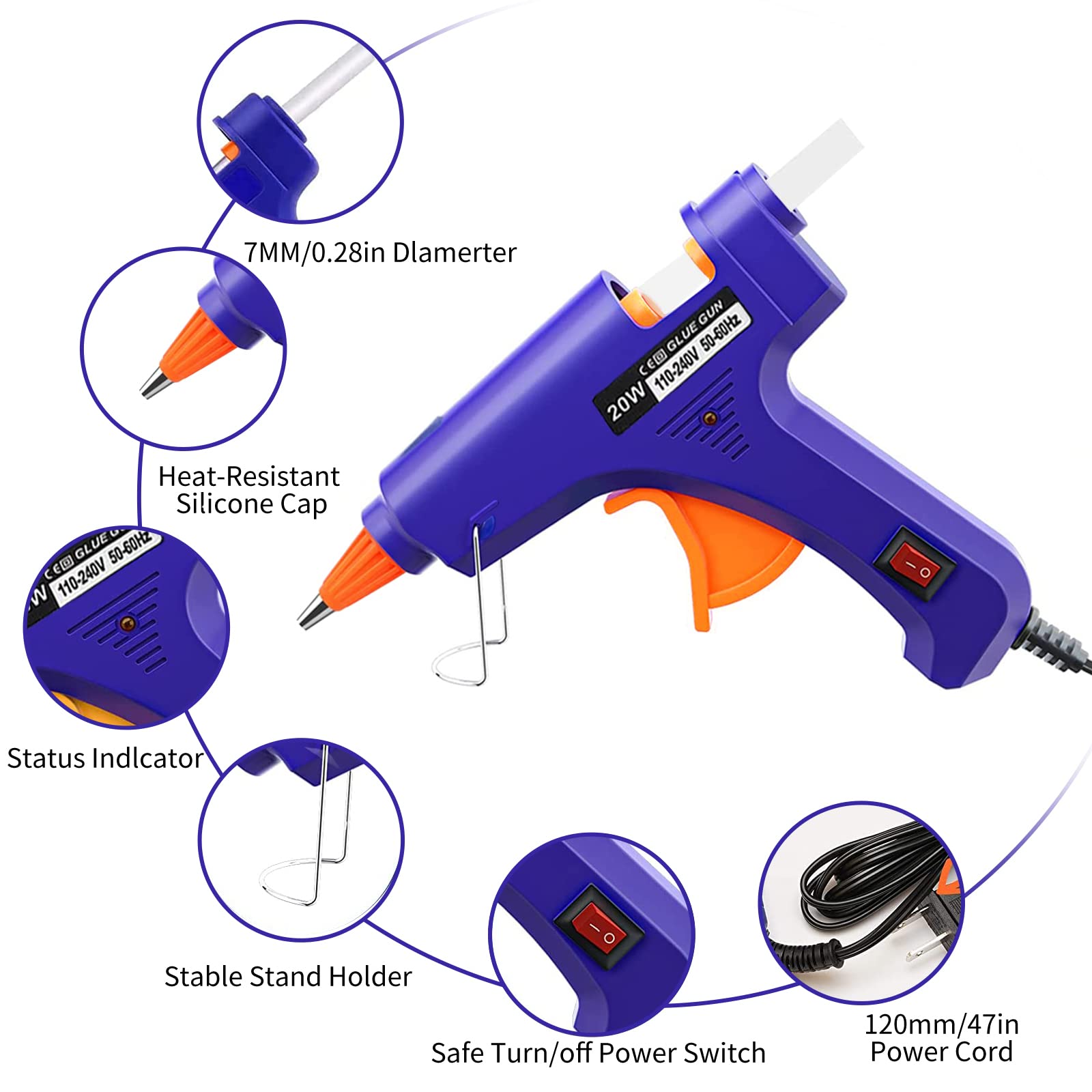 20 ワットホットメルトグルーガン家庭用産業用ミニガン電熱温 - Heat Gun Small のレビューと価格