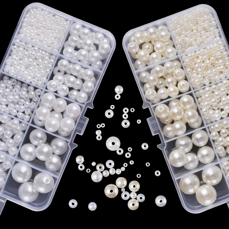 800個入り人工フェイクパール樹脂ビーズキット、丸型パールビ - Resin Jewelry Kit のレビューと価格
