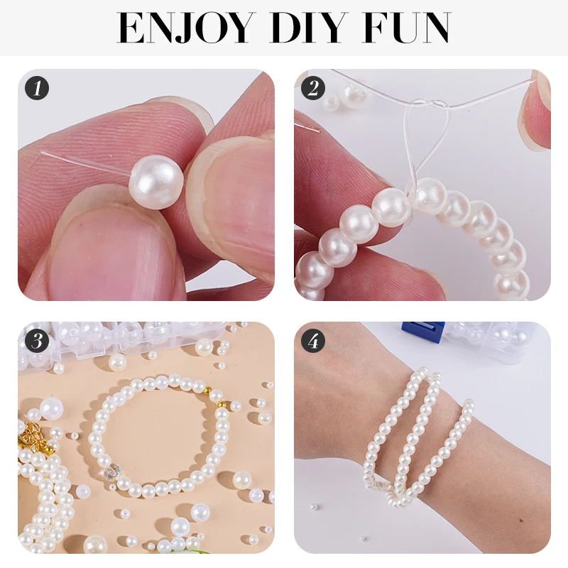800個入り人工フェイクパール樹脂ビーズキット、丸型パールビ - Resin Jewelry Kit のレビューと価格