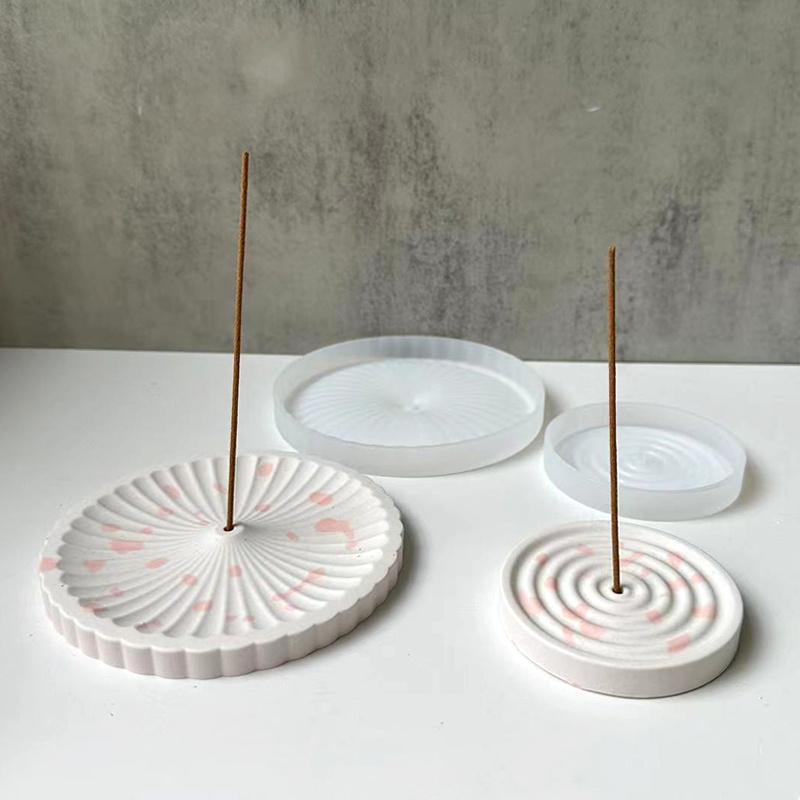 1つのシリコン製お香立て型、DIY円形模様のお香立て、セメン - Silicone Mold Tray のレビューと価格