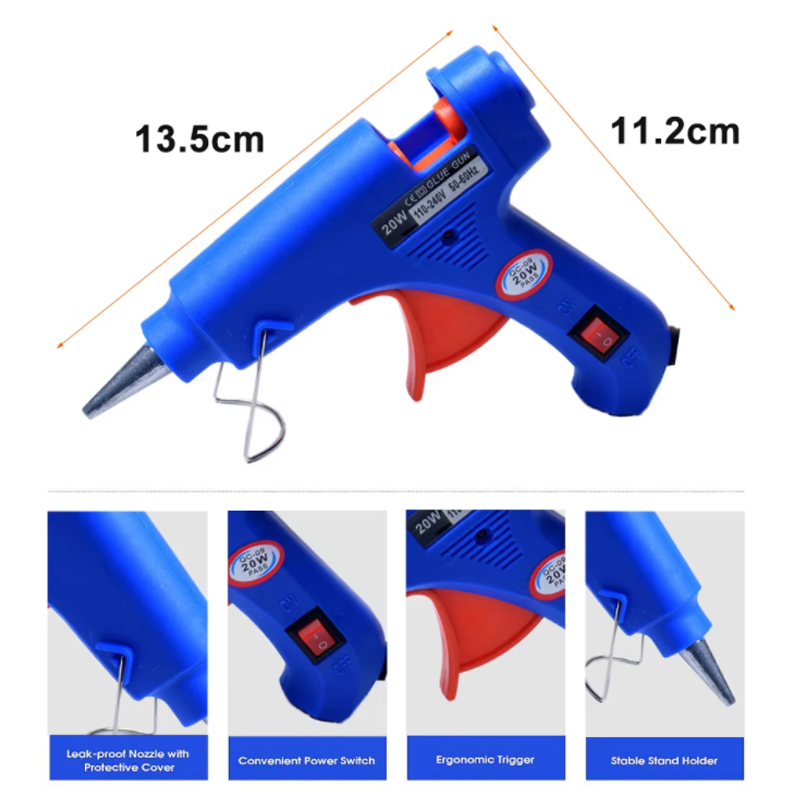 20W EUプラグ グルーガン。30本/10本 ゴムスティッ - Heat Gun Small のレビューと価格