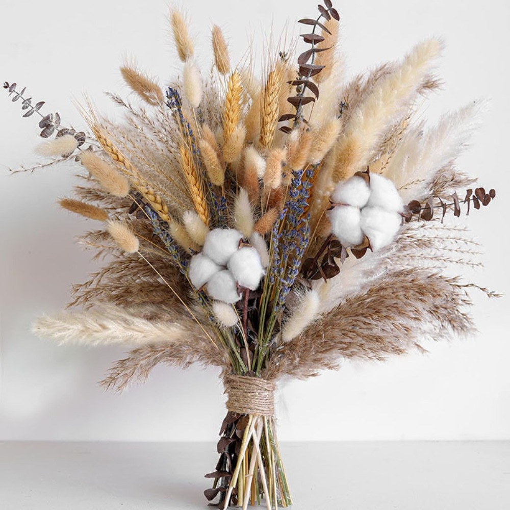 80 個のナチュラルドライフラワーブーケ家の装飾ススキ葦草ウ - Dried Flower Bulk のレビューと価格