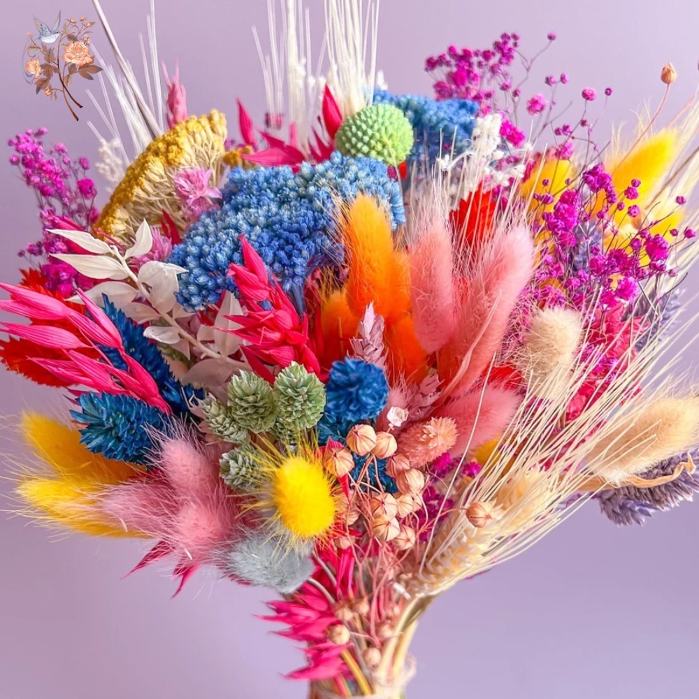カラフルなドライフラワーウェディングブーケ花嫁用保存パンパス - Dried Flower Bulk のレビューと価格