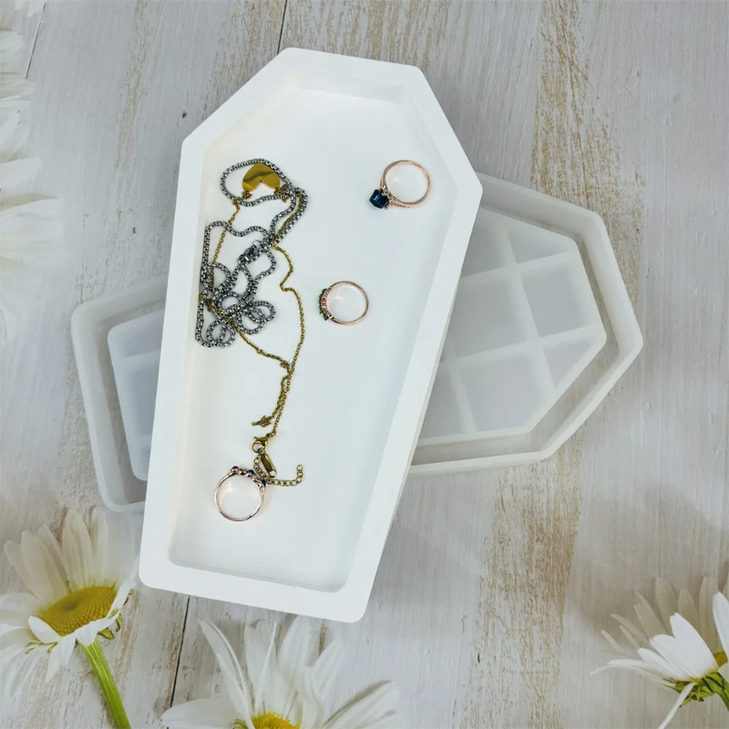 ハロウィン棺型樹脂モールドトレイ収納ボックス石膏鋳造DIYク - Serving Tray Mold のレビューと価格