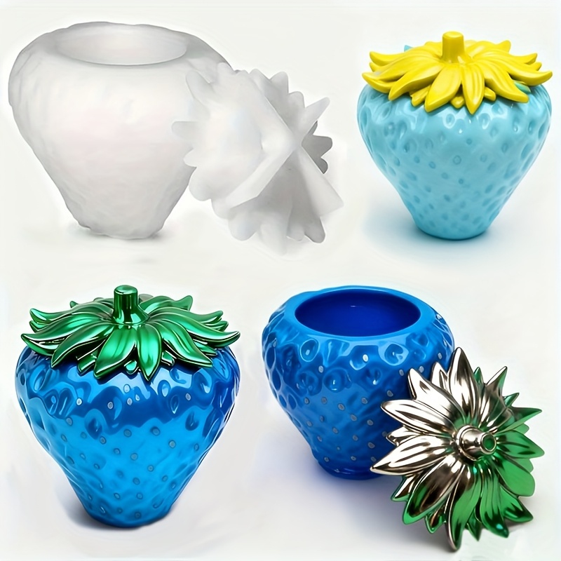 蓋付きイチゴ缶樹脂型1個、DIYジュエリー収納ボックス、石膏 - Resin Craft Ideas のレビューと価格