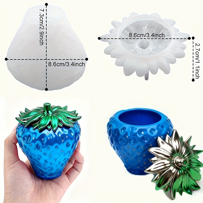蓋付きイチゴ缶樹脂型1個、DIYジュエリー収納ボックス、石膏 - Resin Craft Ideas のレビューと価格