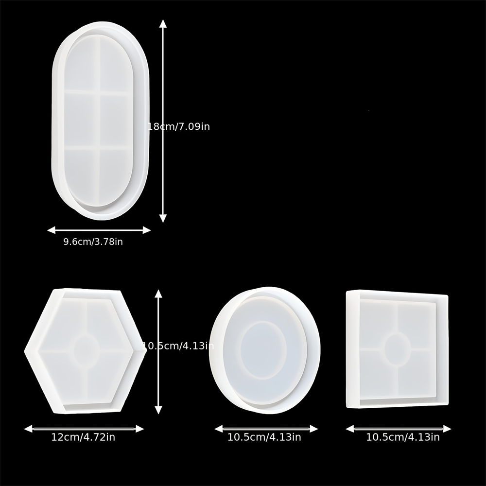 収納用シリコンモールド,4つのシリコンパーツのセット,楕円形 - Serving Tray Mold のレビューと価格