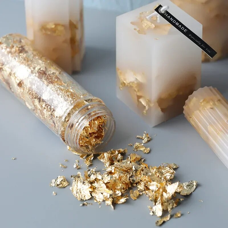 樹脂,金または銀メッキのフレーク,工芸品,手作りのジュエリー - Gold Foil Flakes のレビューと価格